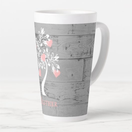 Personalisierte Latte-Tasse in Rosa Milchtasse (Rechte Ecke)