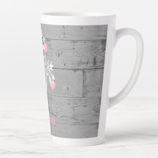 Personalisierte Latte-Tasse in Rosa Milchtasse (Rechts)