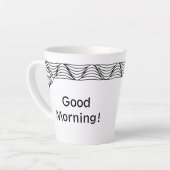 Personalisierte Latte-Tasse in Schwarz und Weiß Milchtasse (Linke Ecke)