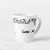 Personalisierte Latte-Tasse in Schwarz und Weiß Milchtasse (Rechte Ecke)