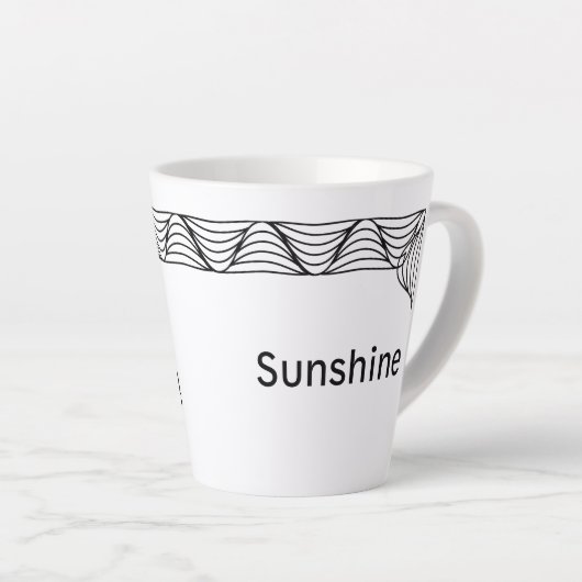 Personalisierte Latte-Tasse in Schwarz und Weiß Milchtasse (Rechte Ecke)