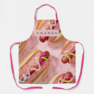 Personalisierte Launische Glitter Hot Dog Party Schürze