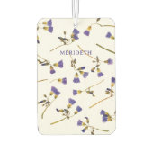 Personalisierte Lavendel-Blume auf Weiß Autolufterfrischer (Rückseite)