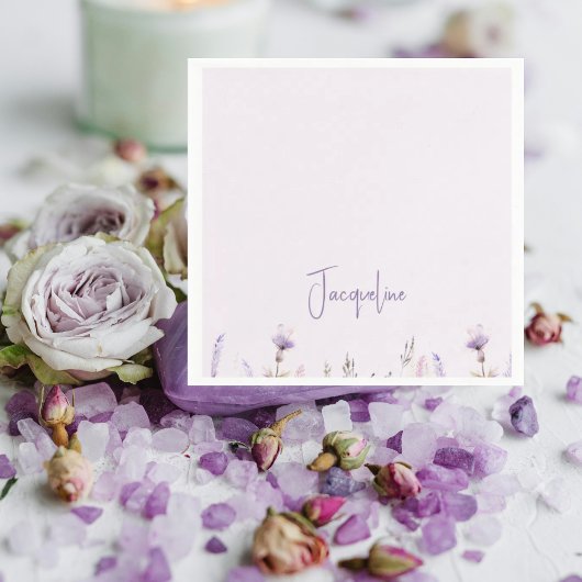 Personalisierte Lavendel-Blumen-Dusche Serviette