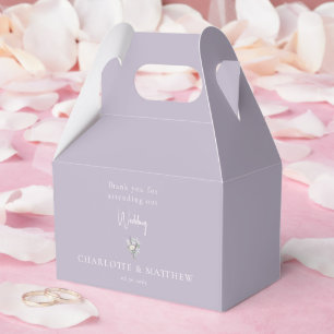 Personalisierte Lavendel-Blumen-Hochzeit II Geschenkschachtel