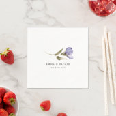 Personalisierte Lavendel-Blumenhochzeit Serviette (Beispiel)