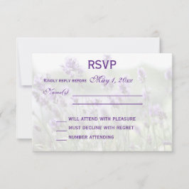 Personalisierte Lavendel-Bohemische Hochzeitskarte RSVP Karte