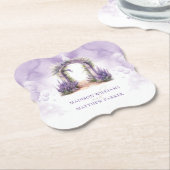 Personalisierte Lavendel Garden Wedding Untersetzer (angewinkelt)