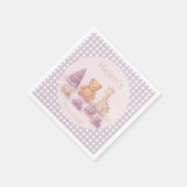 Personalisierte Lavendel-Gingham-Baby-Shower-Servi Serviette (Ecke)