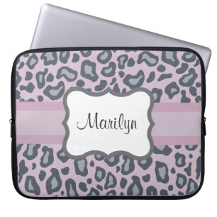 Personalisierte Lavendel-Leoparden-Laptop-Hülle Laptopschutzhülle