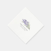Personalisierte Lavendel- und Salbeigrüne Blumige Serviette (Ecke)