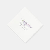 Personalisierte Lavendel-Wildblumen-Hochzeit Serviette (Ecke)