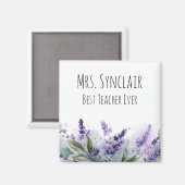 Personalisierte Lavendelblumen-Lehrerdankbarkeit Magnet (Vorderseite/Rückseite)