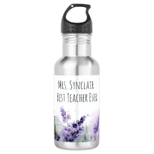 Personalisierte Lavendelblüten Lehrerdankbarkeit Edelstahlflasche