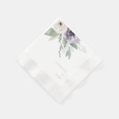 Personalisierte lavendelflorale Hochzeitsmünze Serviette (Ecke)