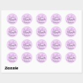 Personalisierte LAVENDER Baby Dusche Labels Siegel Runder Aufkleber (Blatt)