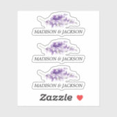 Personalisierte Lavender Watercolor-Hochzeit Aufkleber (Blatt)