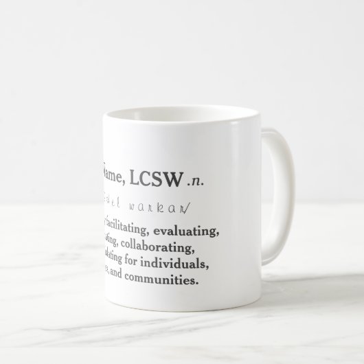 Personalisierte LCSW Tasse (VorderseiteRechts)