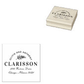 Personalisierte Leaf-Muster Motif-Rücksendeadresse Gummistempel (Stempel)