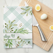 PERSONALISIERTE Leafe Grüne Küche Handtuch (Viertel Falte)