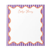 Personalisierte Lebendige Fette Farben Whimsical W Notizblock (Vorderseite)