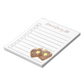 Personalisierte Lebensmittelliste Buttered French Notizblock (Rotiert)