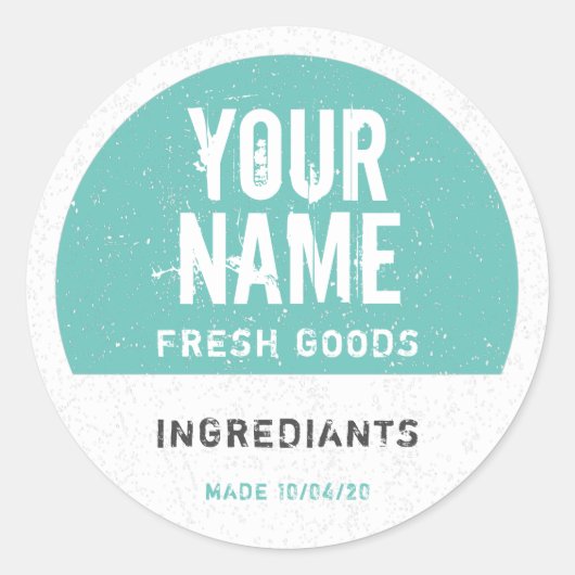 Personalisierte Lebensmittelspeicherlabels - Hinzu Runder Aufkleber (Vorderseite)