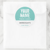 Personalisierte Lebensmittelspeicherlabels - Hinzu Runder Aufkleber (Tasche)