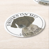 Personalisierte Leber Deutscher Kurzhahn Runder Pappuntersetzer (Angewinkelt)