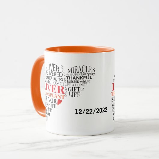 Personalisierte Lebertransplantation Survivor Kaff Tasse (Vorderseite Links)