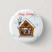 Personalisierte Lebkuchenhäuser-Schneeflocken Feie Button (Vorderseite)