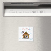 Personalisierte Lebkuchenhäuser-Schneeflocken Feie Magnet (In Situ (Geschirrspüler))