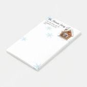 Personalisierte Lebkuchenhäuser-Schneeflocken Feie Post-it Klebezettel (angewinkelt)