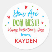Personalisierte Leckerei Doh Valentine Day Runder Aufkleber (Vorderseite)