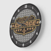 Personalisierte legendäre Garage Große Wanduhr (Winkel)