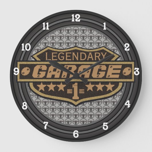 Personalisierte legendäre Garage Große Wanduhr (Vorderseite)