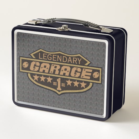 Personalisierte legendäre Garage Metall Brotdose (Vorderseite)