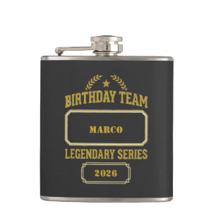 Personalisierte Legendäre Serie Gold Geburtstag Flachmann