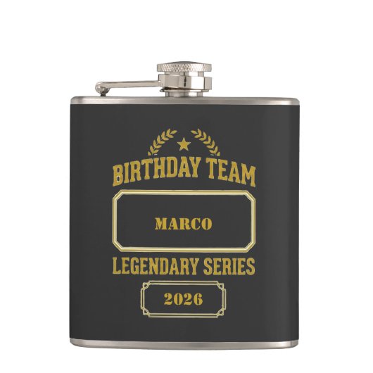Personalisierte Legendäre Serie Gold Geburtstag Flachmann (Vorderseite)