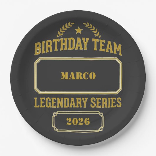 Personalisierte Legendäre Serie Gold Geburtstag Pappteller (Vorderseite)