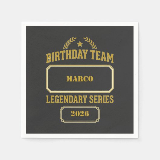 Personalisierte Legendäre Serie Gold Geburtstag Serviette (Vorderseite)