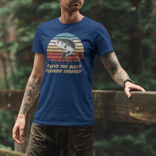 Personalisierte Legende des Bassangeln Lustig Vint T-Shirt