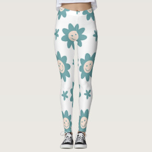 Personalisierte Leggings mit blühenden Stilen.