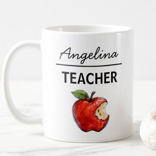 Personalisierte LEHRER Apfel Kaffeetasse