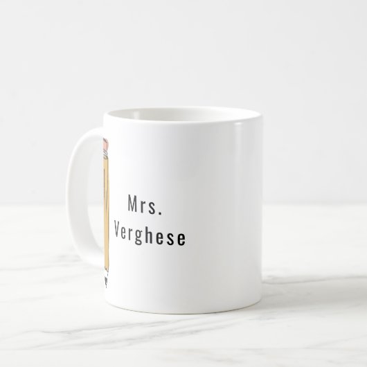 Personalisierte Lehrer Kaffeetasse (Vorderseite Links)