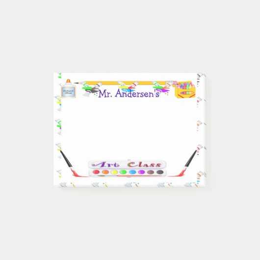 Personalisierte Lehrer-Kunst-Klasse Posten-it® Post-it Klebezettel (Vorderseite)