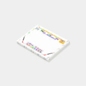 Personalisierte Lehrer-Kunst-Klasse Posten-it® Post-it Klebezettel (angewinkelt)