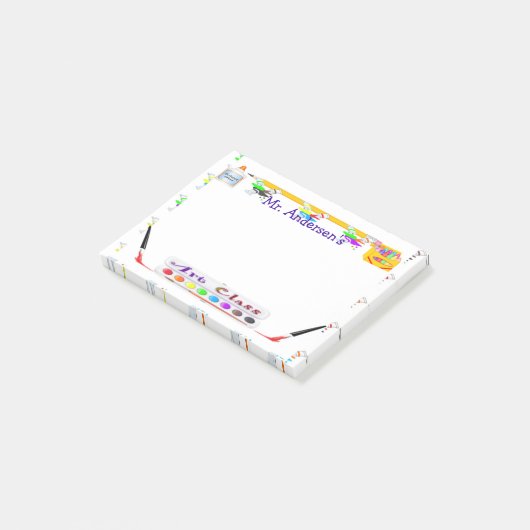 Personalisierte Lehrer-Kunst-Klasse Posten-it® Post-it Klebezettel (angewinkelt)