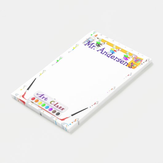 Personalisierte Lehrer-Kunst-Klasse Posten-it® Post-it Klebezettel (angewinkelt)