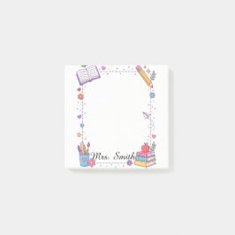 Personalisierte Lehrer Pastell-Doodle-Haftnotizen Post-it Klebezettel